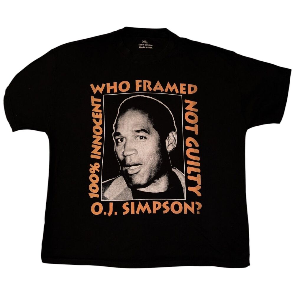 Vintage 90s Who Framed OJ Simpson T Shirt XL Black Don’t Squeeze the Juice